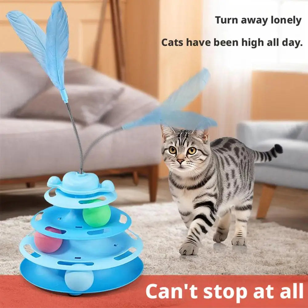 4-Layer Cat Ball Track Toy