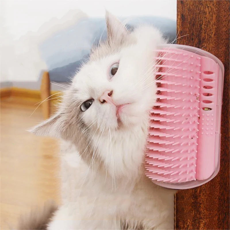 Cat Scratcher Massage Comb - Corner Scratching Brush with Catnip