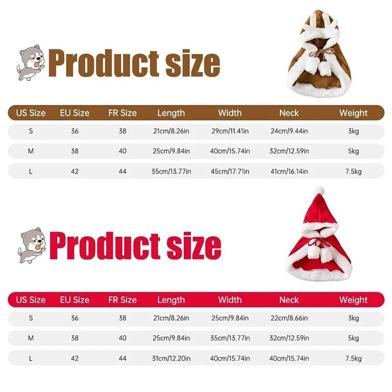 Cat Costume Santa Cosplay Funny Transformed Cat/Dog Pet Christmas