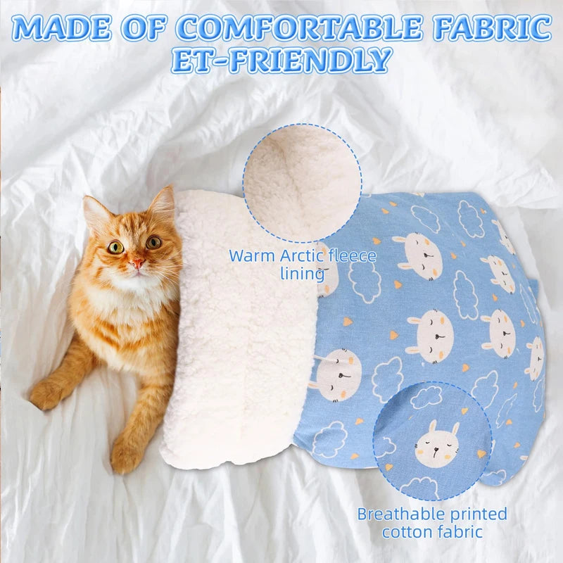 Cat Sleeping Bag Soft Cuddly Fluffy Feel Thickened Pet Pocket Type