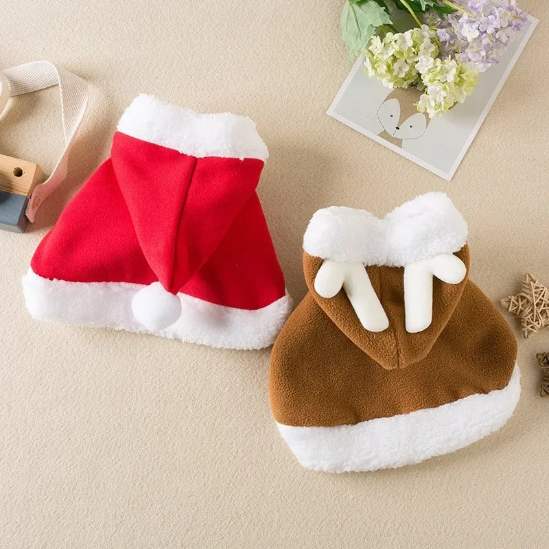 Cat Costume Santa Cosplay Funny Transformed Cat/Dog Pet Christmas
