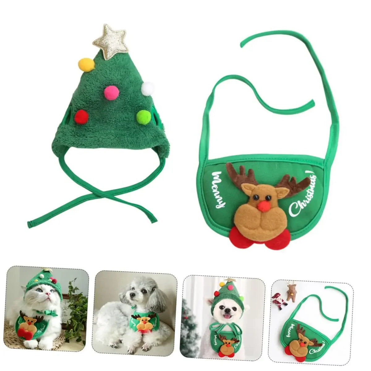 Christmas Pet Cat Dog Hat Santa Small Puppy Xmas Holiday Costume