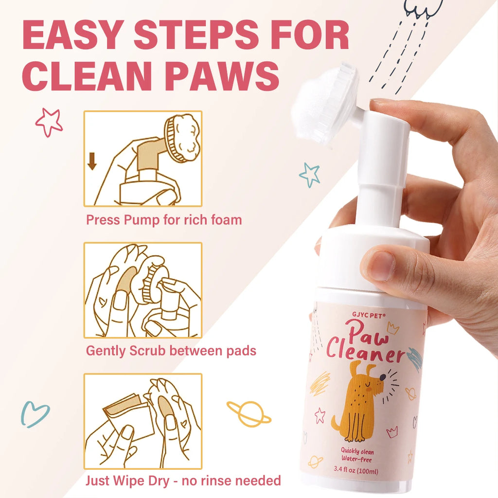 100mlPaw Cleaner Foam Dog Claw Cleaner Cat Paw Cleaner Waterless Pet