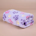 Soft Pet Dog Fleece Blanket Paw Print Dog Cat Mat Winter Warm Puppy