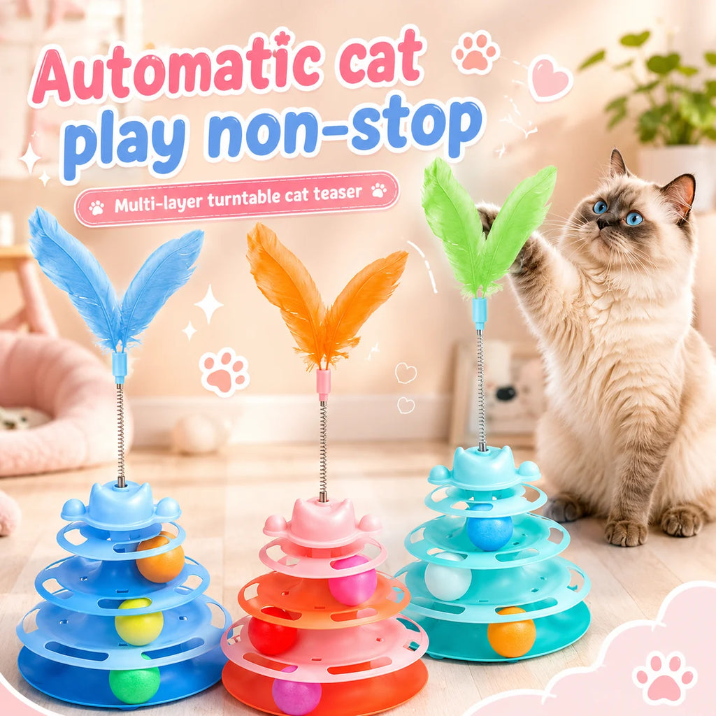 4-Layer Cat Ball Track Toy