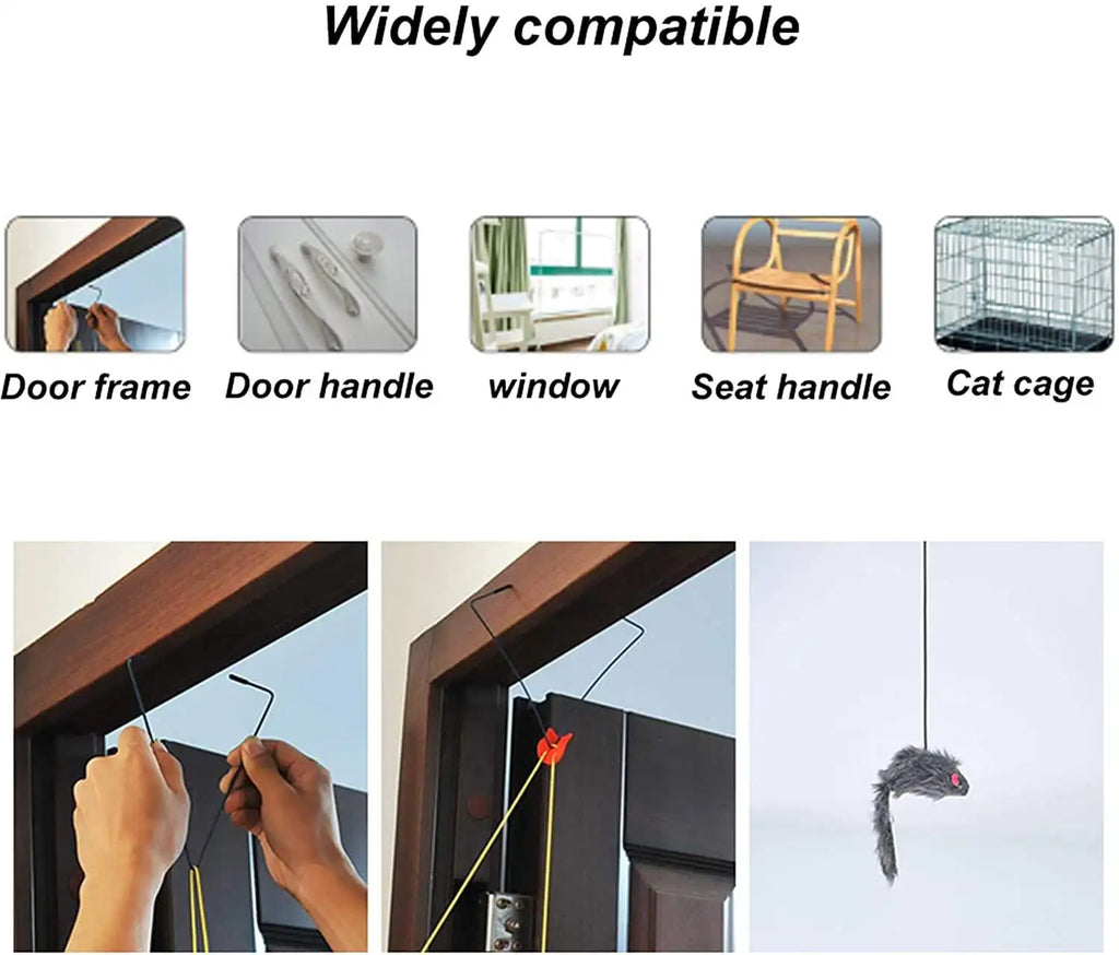 Interactive Cat Teaser Toy Adjustable Hanging Door Swing with