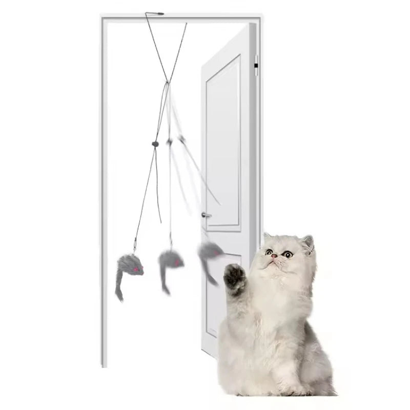 Interactive Cat Teaser Toy Adjustable Hanging Door Swing with