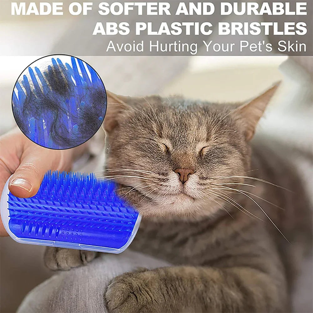 Cat Scratcher Massage Comb - Corner Scratching Brush with Catnip