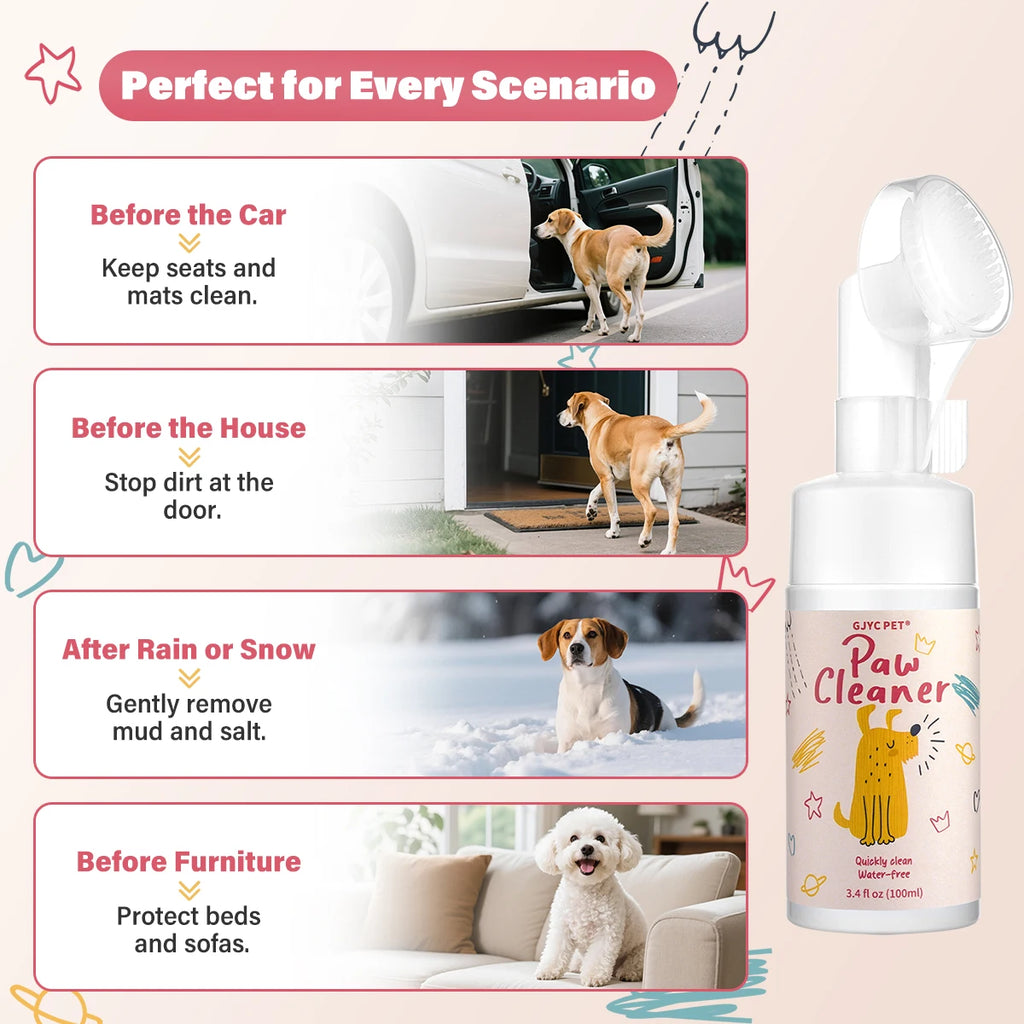 100mlPaw Cleaner Foam Dog Claw Cleaner Cat Paw Cleaner Waterless Pet