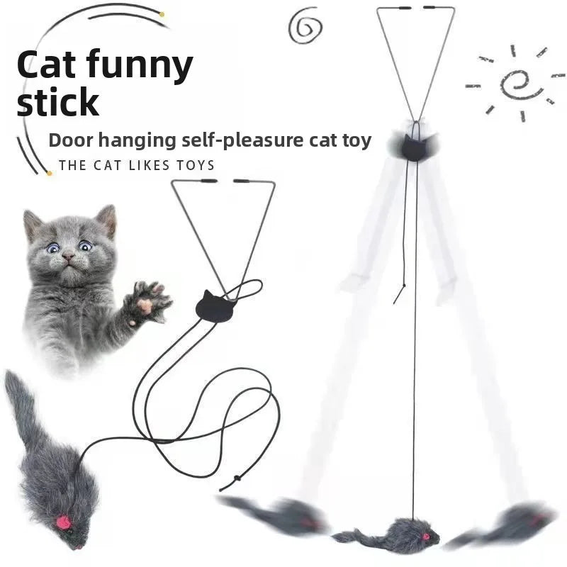 Interactive Cat Teaser Toy Adjustable Hanging Door Swing with