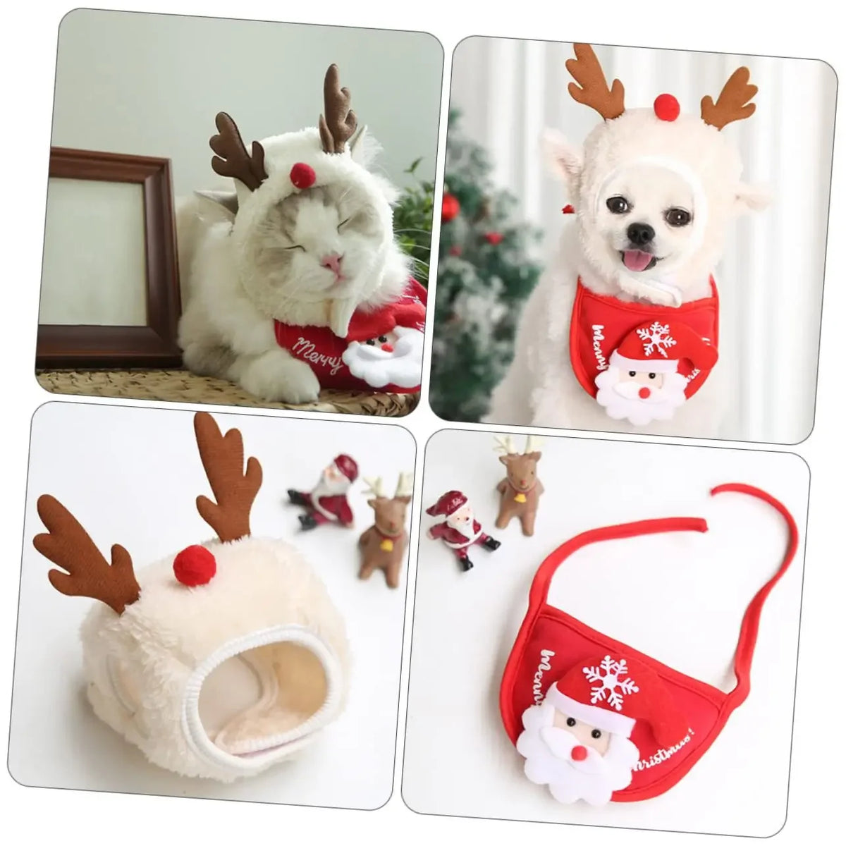 Christmas Pet Cat Dog Hat Santa Small Puppy Xmas Holiday Costume